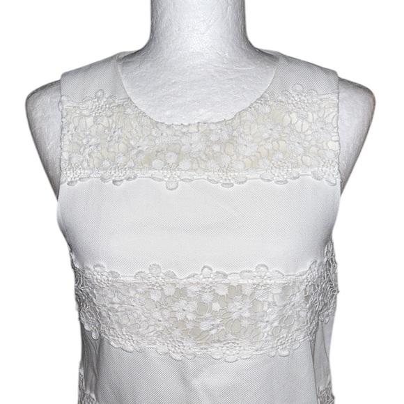 J. Crew White Crochet Floral Lace Stripe Shift Mini Dress - 2 - Picture 7 of 15